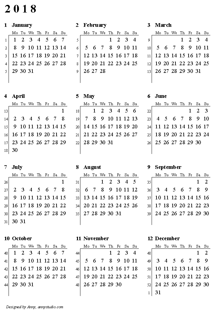 fiscal week calendar 2018