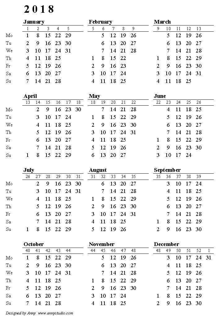 fiscal week calendar 2018