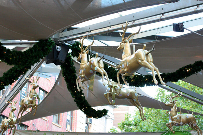 Rundle Mall Christmas decorations: reindeers with attachment rods in the ass hole.