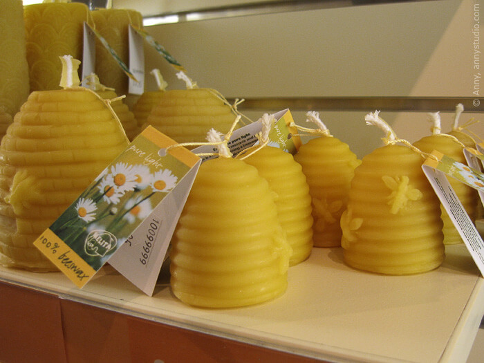 Beeswax candles from Chudleigh, Tasmania.