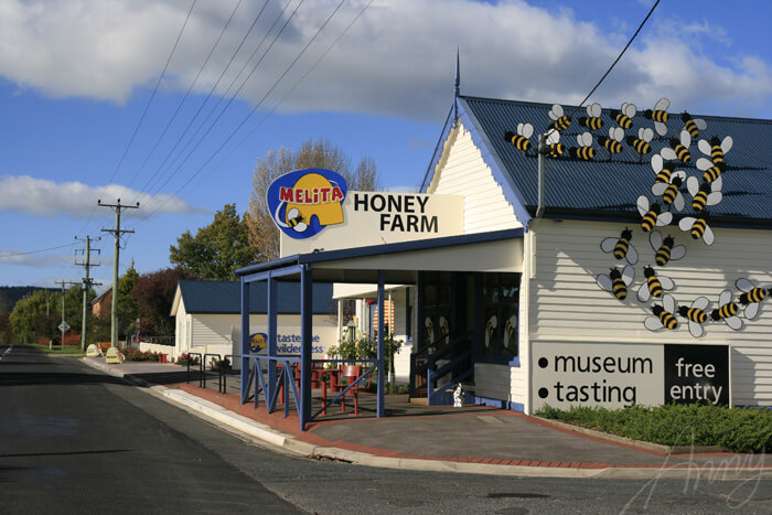 Melita Honey Farm shop entrance.