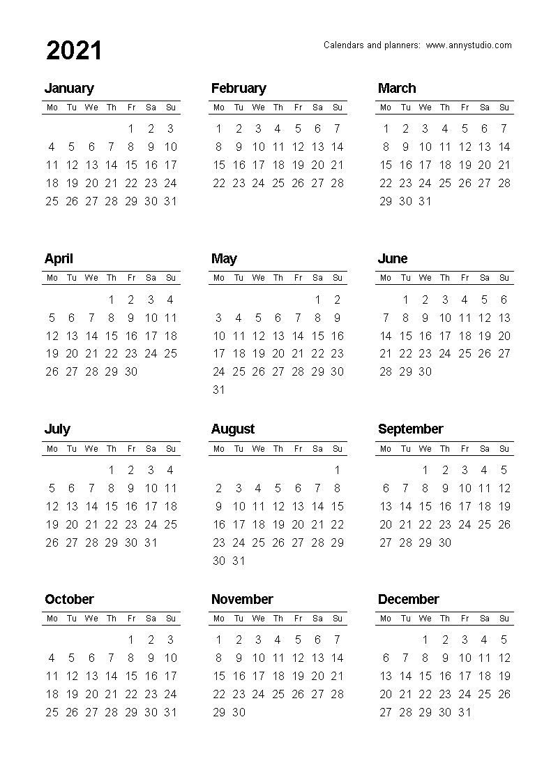 Free printable calendars and planners for 2023 and past years