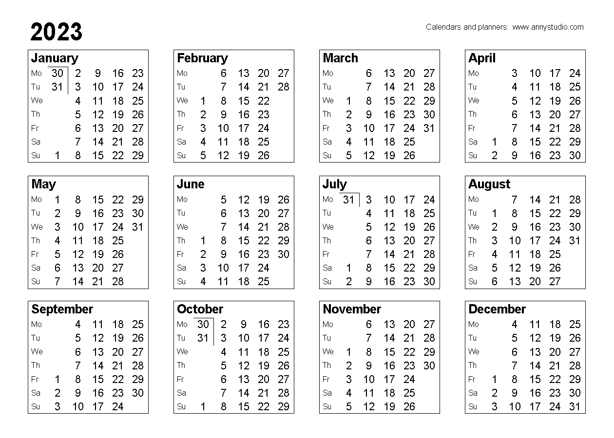 Free Printable Calendar With Week Numbers 2023