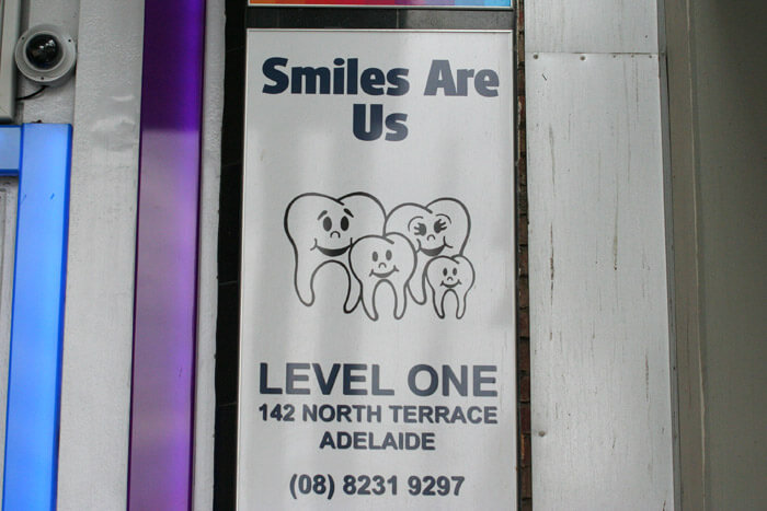 A bunch of extracted teeth as an emblem of a dental clinic, Adelaide.