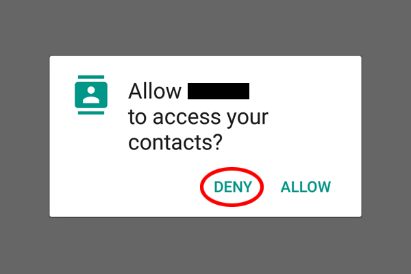 Deny other apps access to your contacts on your phone